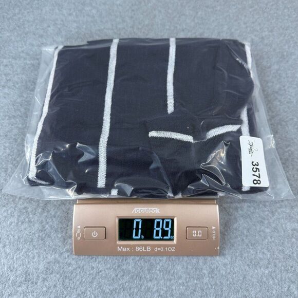 Eileen Fisher Womens Large Navy White Striped V-Neck Organic Linen Cotton Blouse - Picture 10 of 11